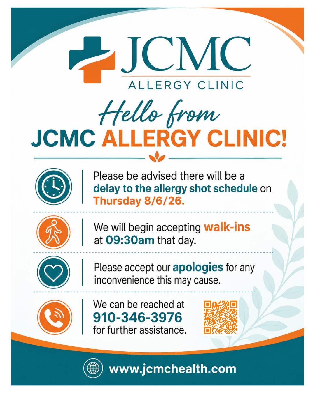 JCMC Allergy Shot Flyer for 8626 JCMC Allergy Shot Flyer for 8626